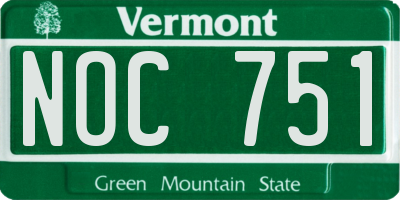 VT license plate NOC751