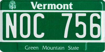 VT license plate NOC756
