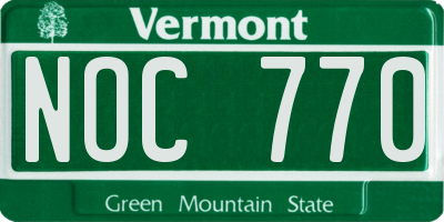 VT license plate NOC770