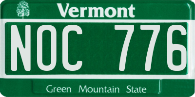 VT license plate NOC776