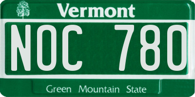 VT license plate NOC780