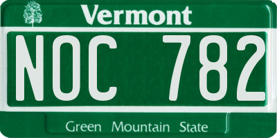 VT license plate NOC782