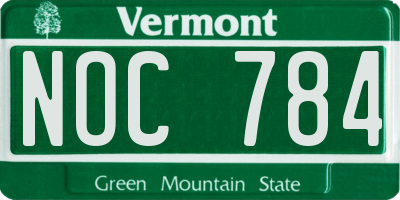 VT license plate NOC784