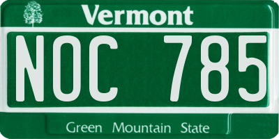 VT license plate NOC785