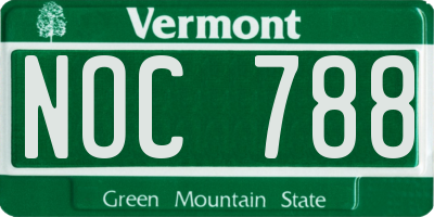 VT license plate NOC788