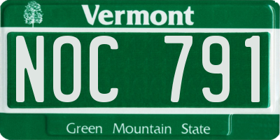 VT license plate NOC791