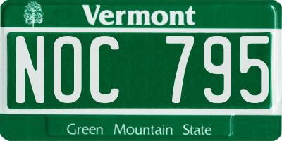 VT license plate NOC795