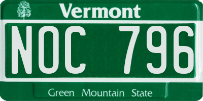 VT license plate NOC796