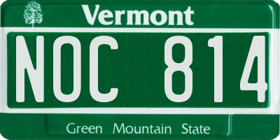 VT license plate NOC814