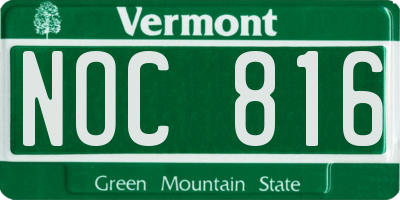 VT license plate NOC816