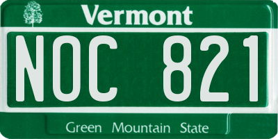 VT license plate NOC821