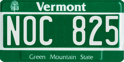 VT license plate NOC825