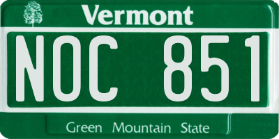 VT license plate NOC851