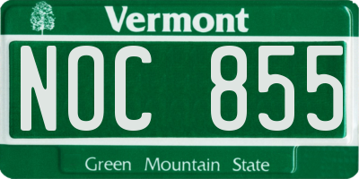 VT license plate NOC855