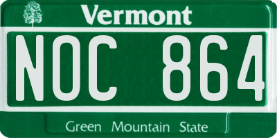 VT license plate NOC864