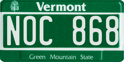 VT license plate NOC868