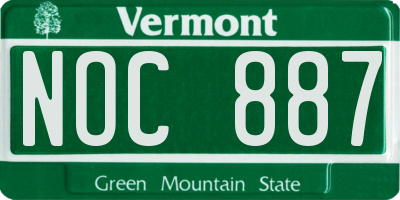 VT license plate NOC887