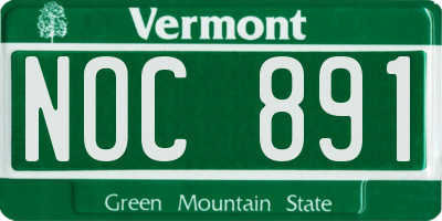 VT license plate NOC891