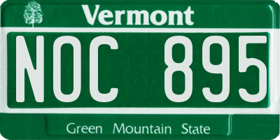 VT license plate NOC895
