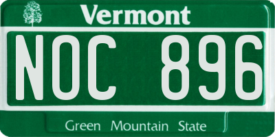 VT license plate NOC896