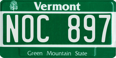 VT license plate NOC897