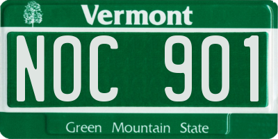 VT license plate NOC901