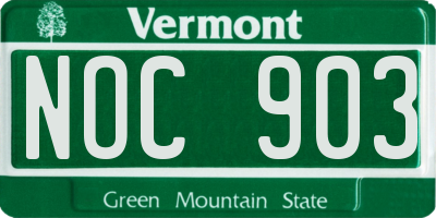 VT license plate NOC903