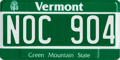 VT license plate NOC904