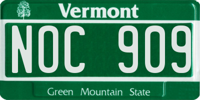 VT license plate NOC909