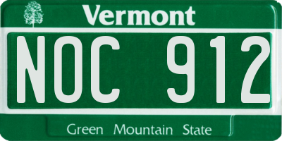 VT license plate NOC912