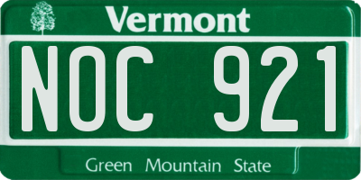 VT license plate NOC921