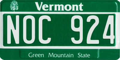 VT license plate NOC924