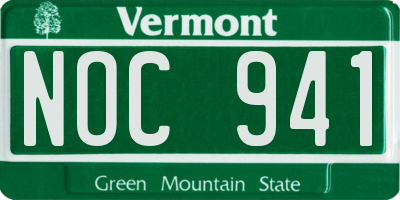 VT license plate NOC941