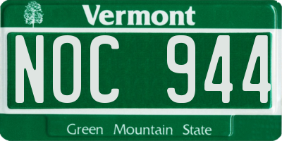VT license plate NOC944