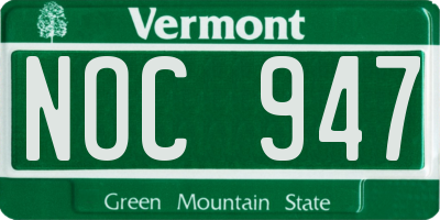 VT license plate NOC947