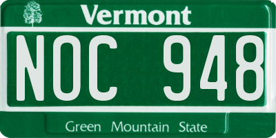 VT license plate NOC948