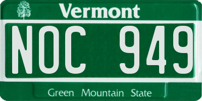 VT license plate NOC949