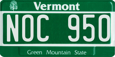 VT license plate NOC950
