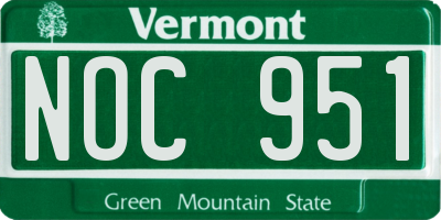 VT license plate NOC951