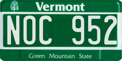 VT license plate NOC952