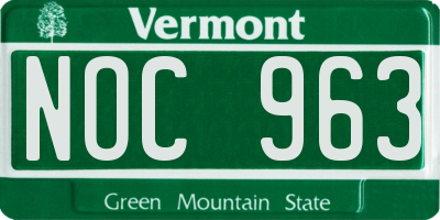 VT license plate NOC963