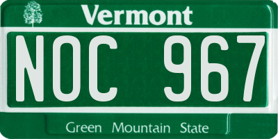 VT license plate NOC967