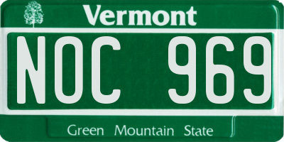 VT license plate NOC969
