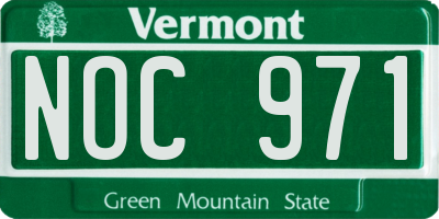 VT license plate NOC971