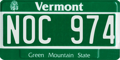 VT license plate NOC974