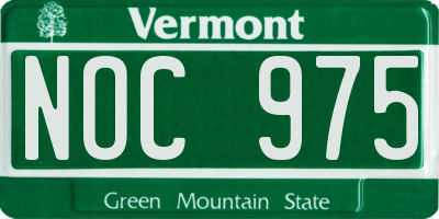 VT license plate NOC975