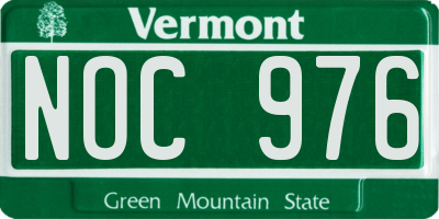 VT license plate NOC976