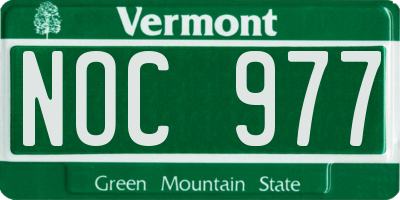 VT license plate NOC977