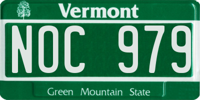 VT license plate NOC979