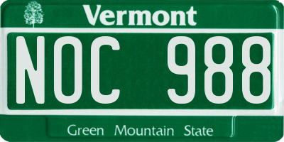 VT license plate NOC988